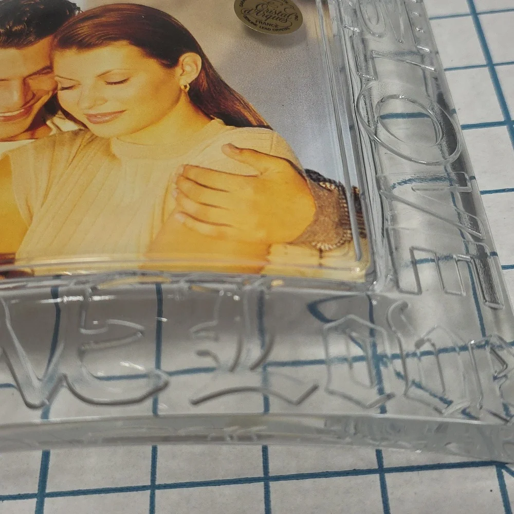 Cristal d' Arques Crystal Petals 24% Crystal Photo Frame, LOVE, 8.5 X 6.5 NIB